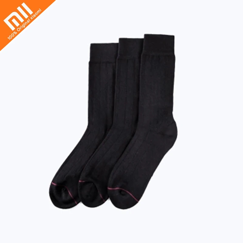 

3 pieces / set xiaomi 365WEAR half-loop gentleman socks men's black three-piece high socks