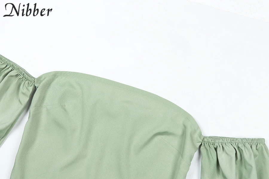 Nibber2019осенняя Мода с открытыми плечами укороченные топы женские футболки с вырезом лодочкой элегантные вечерние Топы повседневные футболки с длинным рукавом femme