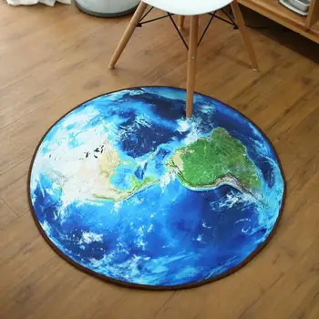 

NEW Retro 3D Earth and Moon round area rug round carpet for kids room bathing rug bedroom mat non-slip 60*60 80*80 computer mat