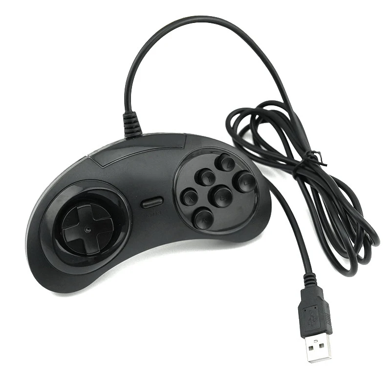 

6 Buttons Gamepad USB Classic Gaming Joystick Mini USB Wire Game Controller Gamepad for SEGA MD Genesis PC MAC Accessory