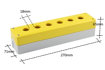 

290*70*65 Emergency push button switch box, stop switch box, indicator light box 6hole