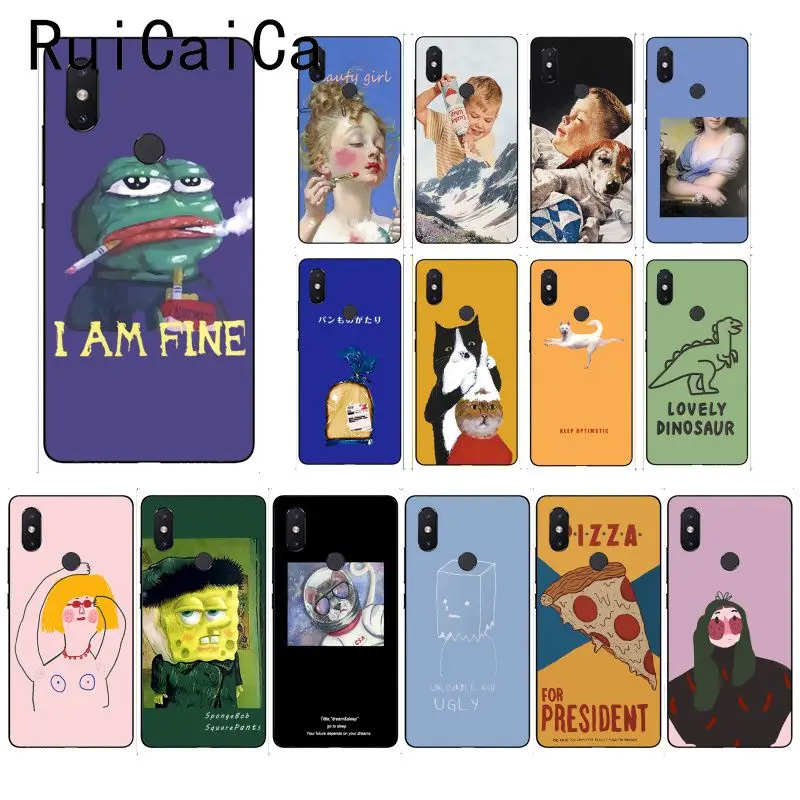 

Ruicaica Funny Personal art illustration Cat pepe Phone Case for Xiaomi Mi 6 Mix2 Mix2S Note3 8 8lite Redmi 5 note5 Note4 4X