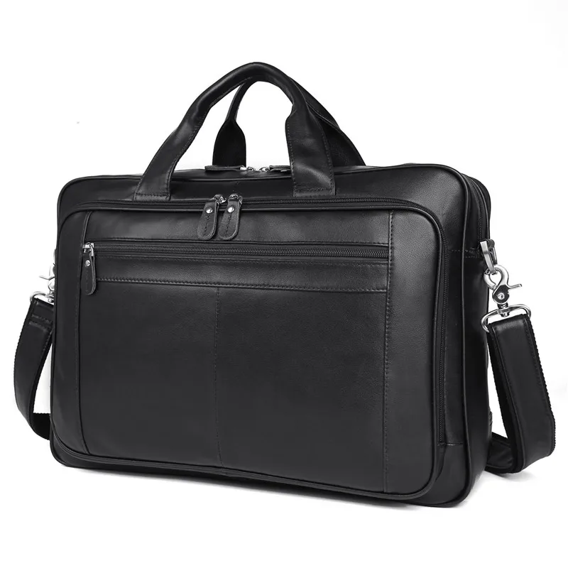 Nesitu большой черный кофе натуральная кожа 14 ''15,6'' 17 ''ноутбук мужской портфель бизнес путешествия сумки M7320 - Цвет: black
