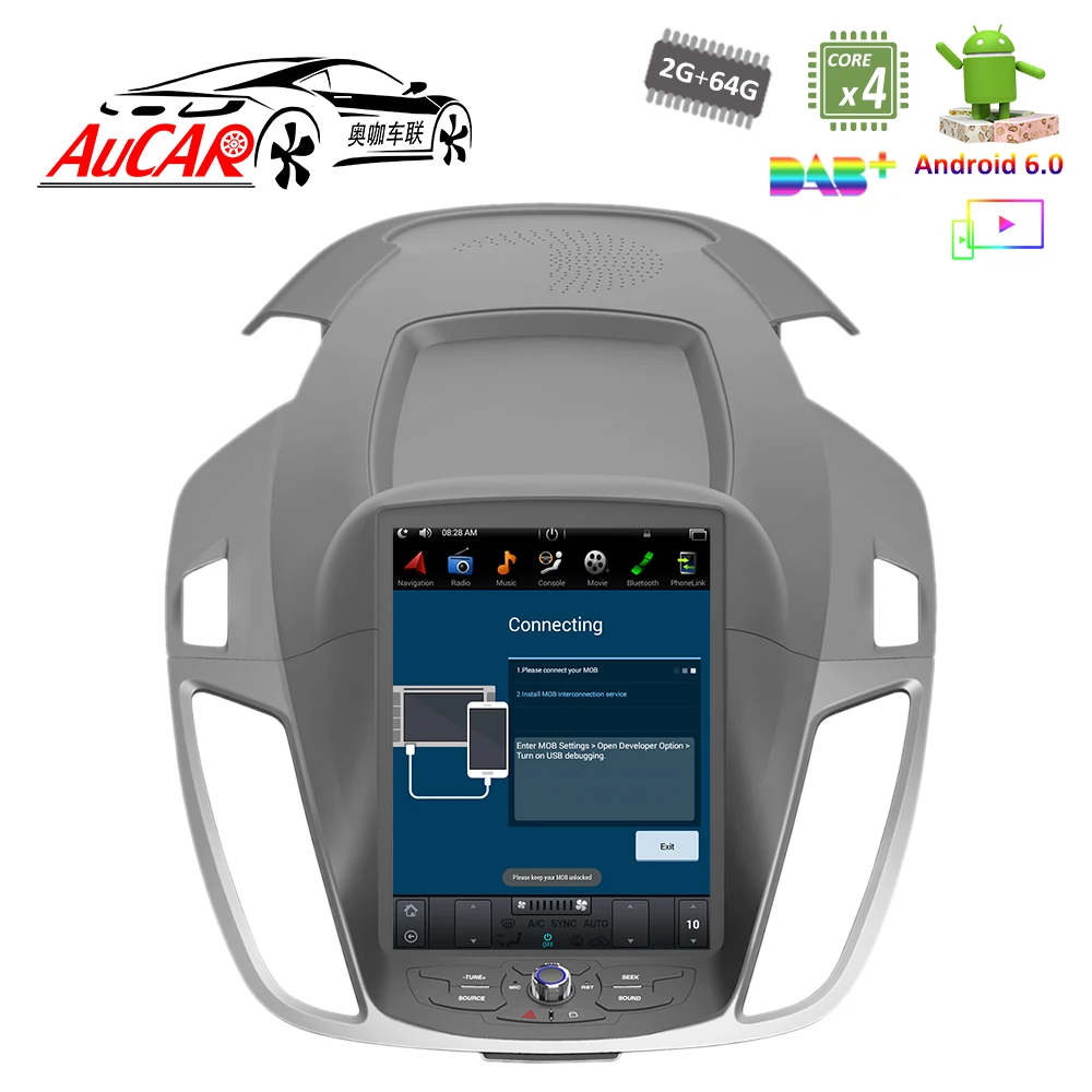 Flash Deal Android 8.1 Tesla Style 10.4" GPS Navigation system for Ford Kuga Escape 2013 - 2017 car radio 2 din cassette player multimedia 5
