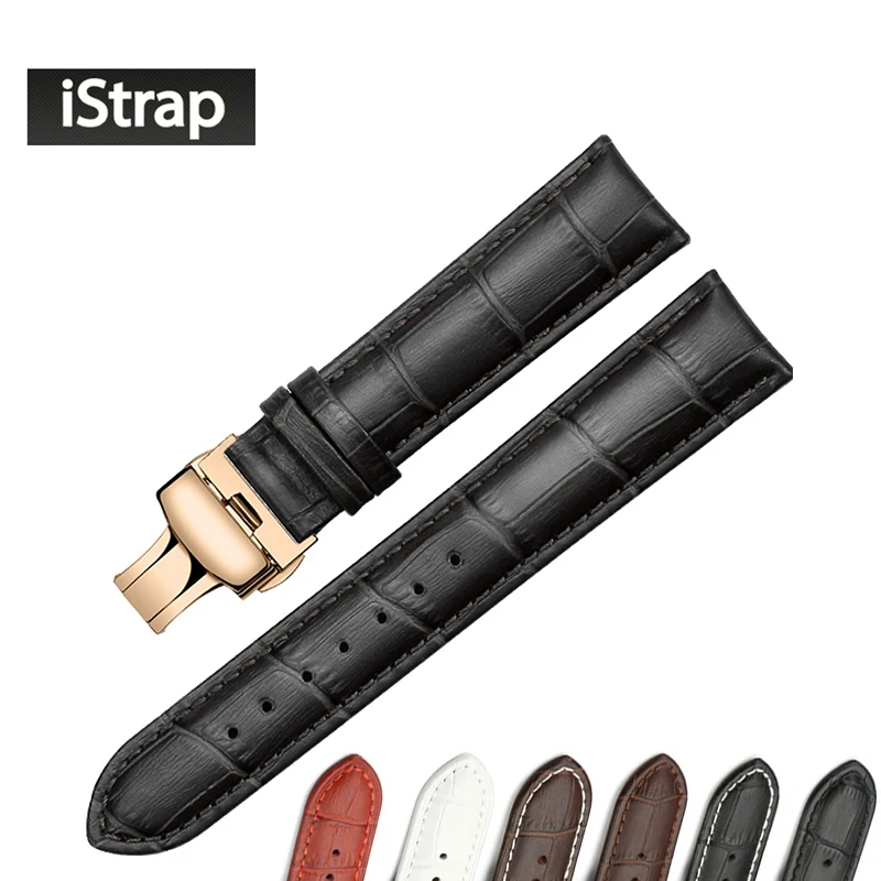 Istrap 12mm a 24mm Cuero auténtico acolchado correa para