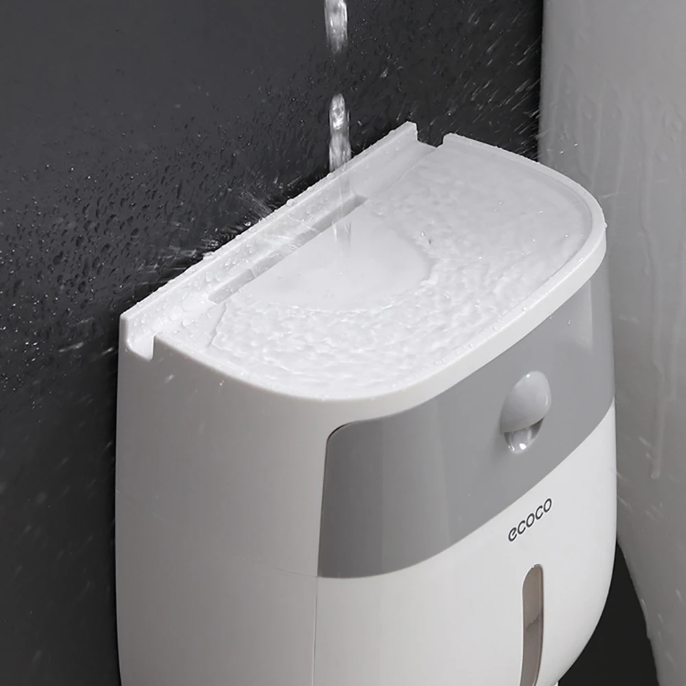Ecoco двухслойная коробка для хранения салфеток водонепроницаемый настенный держатель для туалетной бумаги для гостиной ванной комнаты кухни#3