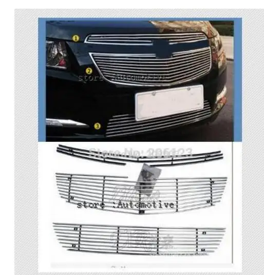 Для 2009-2013 для Chevrolet Cruze Модифицированная металлическая сетка накладка передние