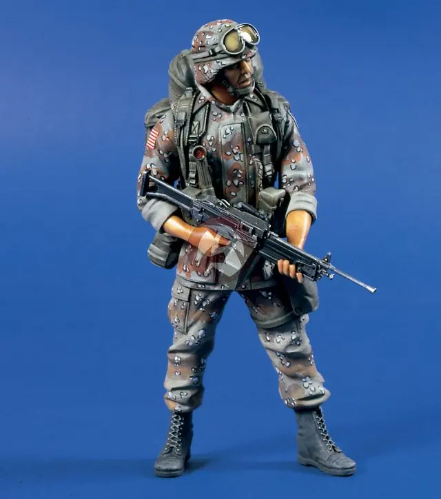 

Unpainted Kit 1/16 120mm saw soldier us desert storm not have base figure Historical Resin Figure miniature toy