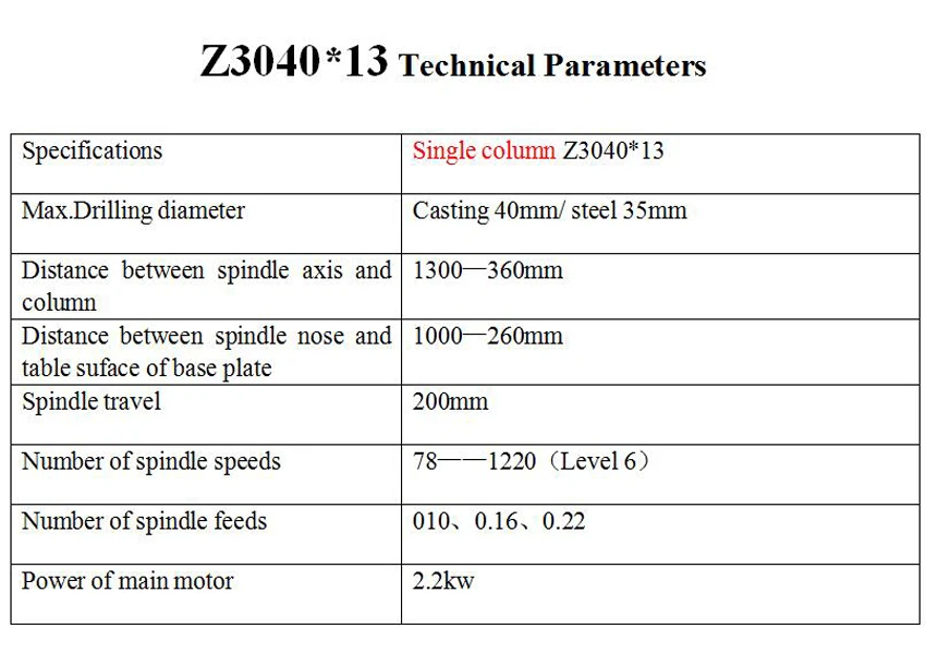 Z3040* 13 станки радиально-сверлильный аппарат усиленный сверлильный станок, литье 40 мм/сталь 35 мм 220 В/380 В 2.2квт 1300-360 мм