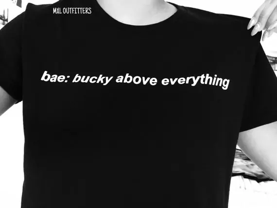 OKOUFEN Sebastian Stan Bucky Barnes модная футболка унисекс tumblr Bae: buck above everything топы с принтом букв крутые футболки