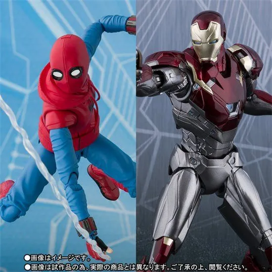 

SHF S.H.Figuarts Comics Anime Figure Iron Man Spider-Man:Homecoming MK47 Version PVC 15CM Collective Action Figure Model Toys