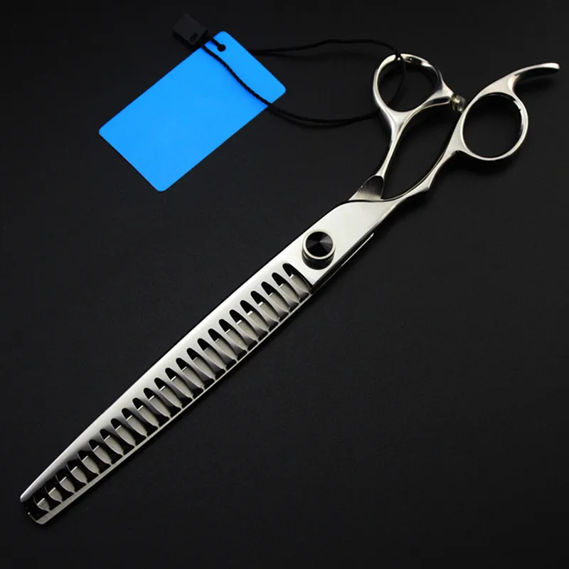 professional Left handed Japan 440c 8 inch Fishbone pet dog grooming