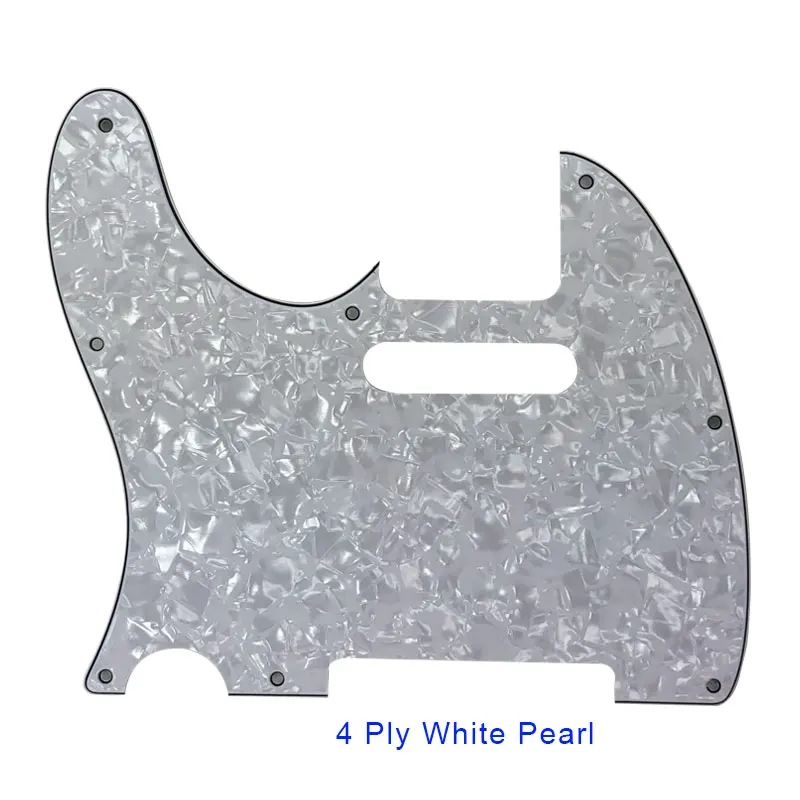 Pleroo Гитары аксессуары для левой руки Pickguards для американский Стандартный Tele гитара Telecaster 8 Винт гитара отверстия защитная пластина - Цвет: 4 ply white pearl