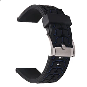 BEAFIRY Soft Silicone Rubber Watch Band Strap20 22 24mm Waterproof Watchband blue k red orange