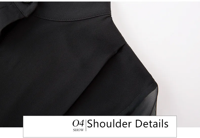 Spring Autumn OL Loose Stand Collar Chiffon Transparent Long Sleeve Simple Womens Blouses Tops Shirt Black S/M/L/XL/XXL