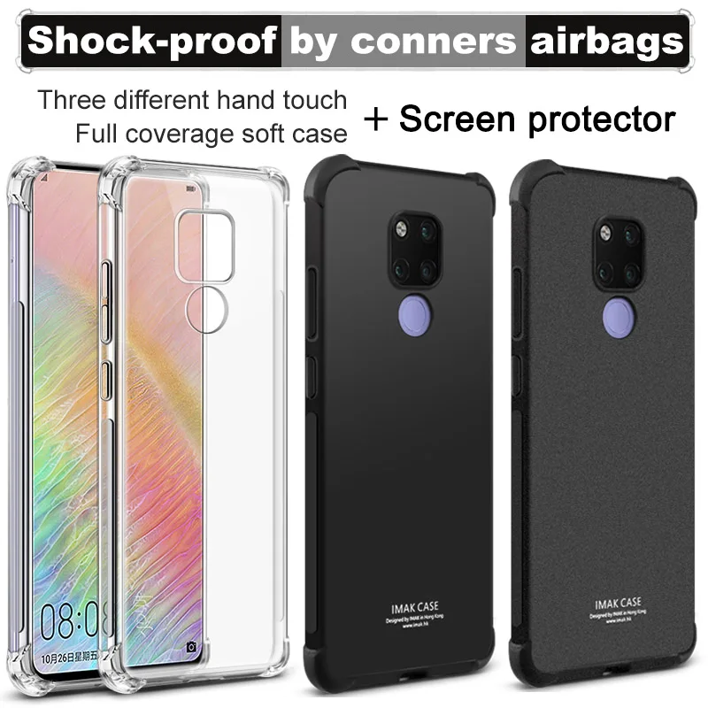 

Huawei Mate 20 X Case IMAK Full Cover Soft Silicone TPU Airbag Back Cover For Huawei Mate 20X Phone Cases Gift Screen Protector
