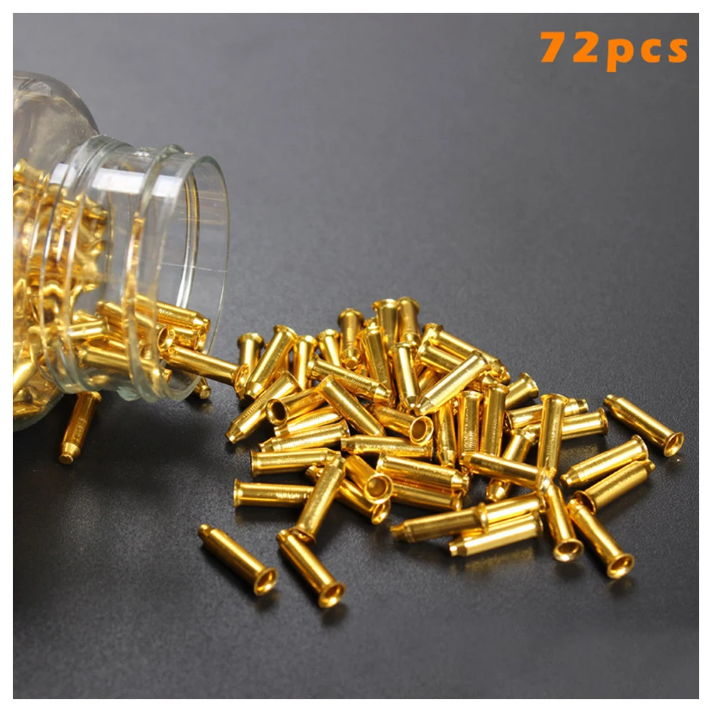 High Quality 72pcs/pack Bike Wheel Spoke Nipples Aluminium Alloy Spokes for Bicycle Wheel NCM99 - Цвет: Gold