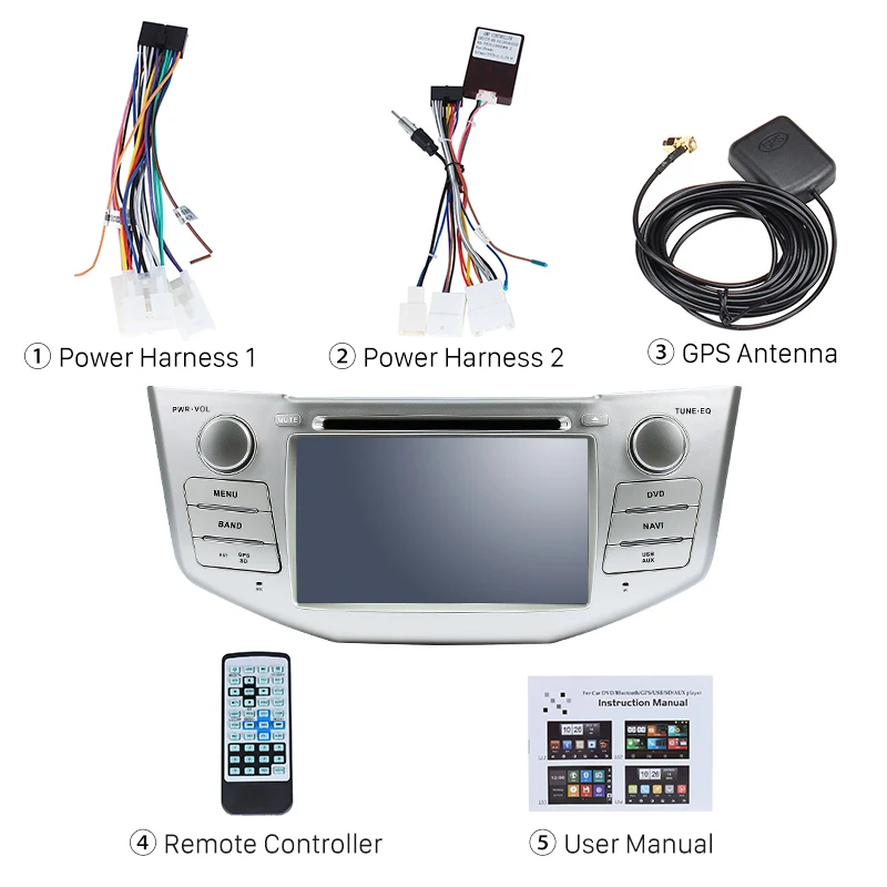 Best Harfey 2Din Android 8.0 7" Car Radio For Lexus RX 400h RX 330 RX 350 RX 300 Toyota Harrier GPS Multimedia Player Head Unit 3