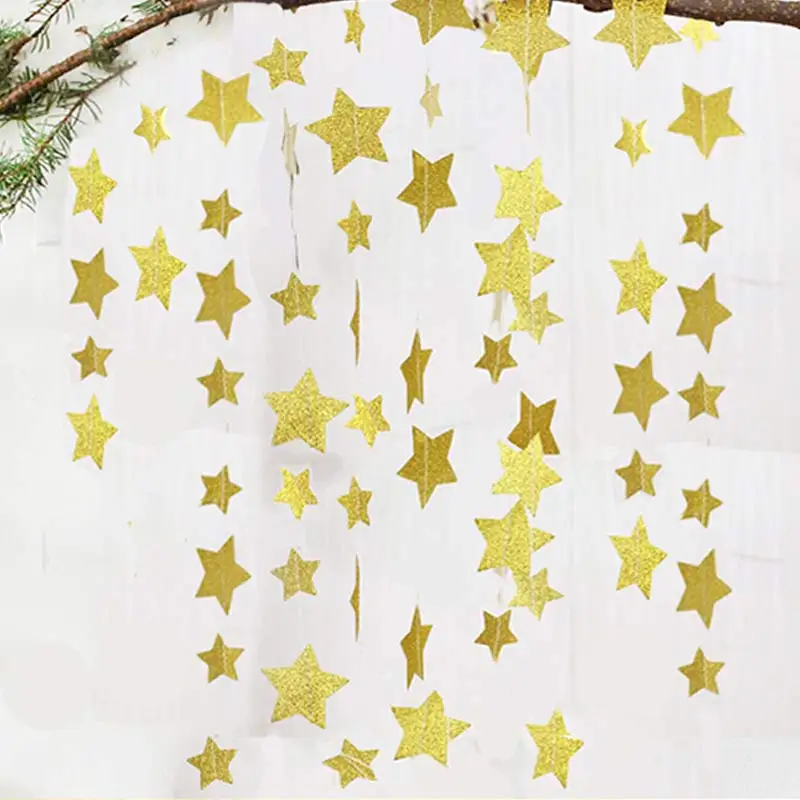 

HOT 4M Paper Five Stars Home Party Decoration Garlands Banner Bunting Drop Wedding Screen Decor LSF99