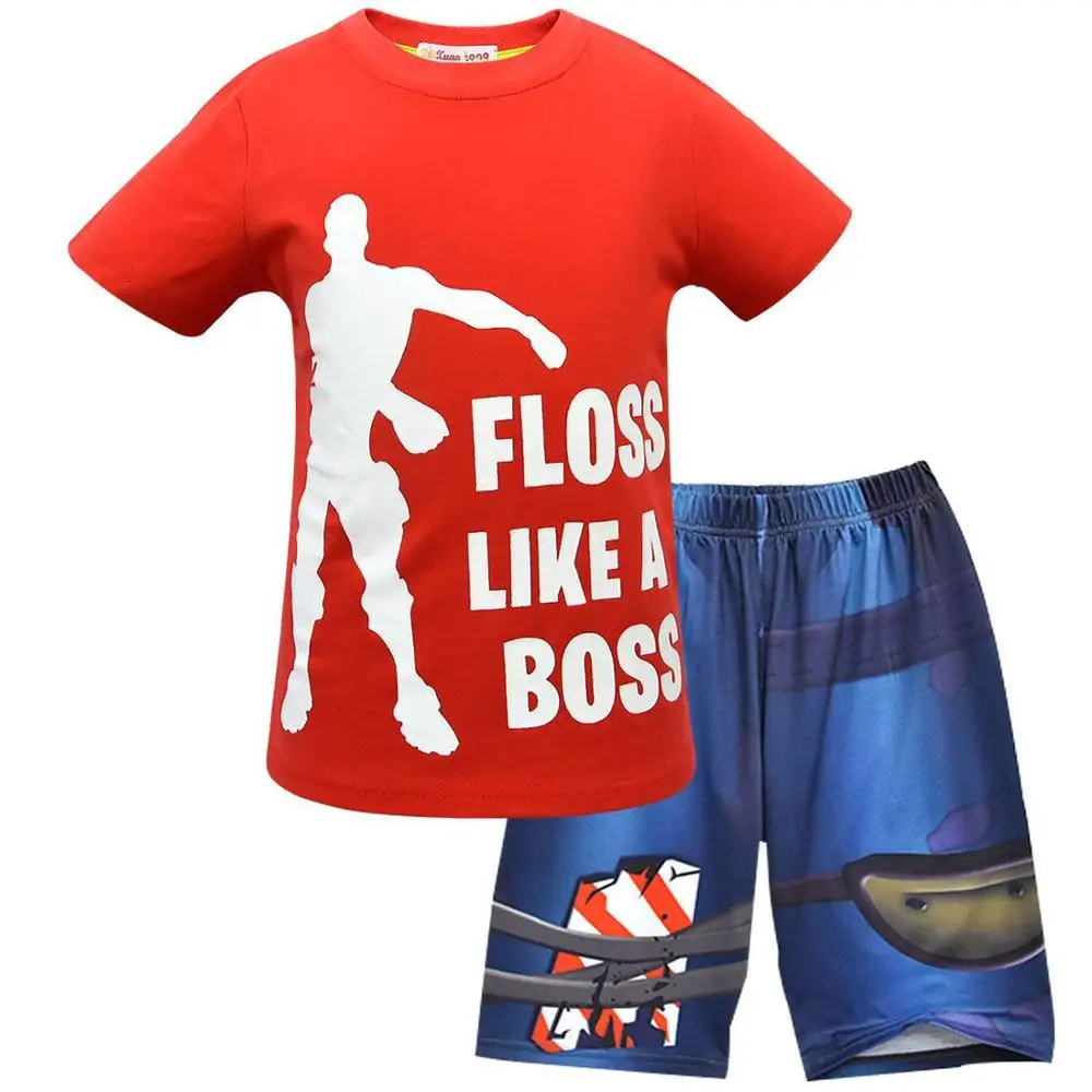 Летние комплекты с шортами для мальчиков; детская праздничная одежда для подростков; модная одежда; Roupas Menino; пижамы для малышей; Conjunto - Цвет: 2232 Red  Blue
