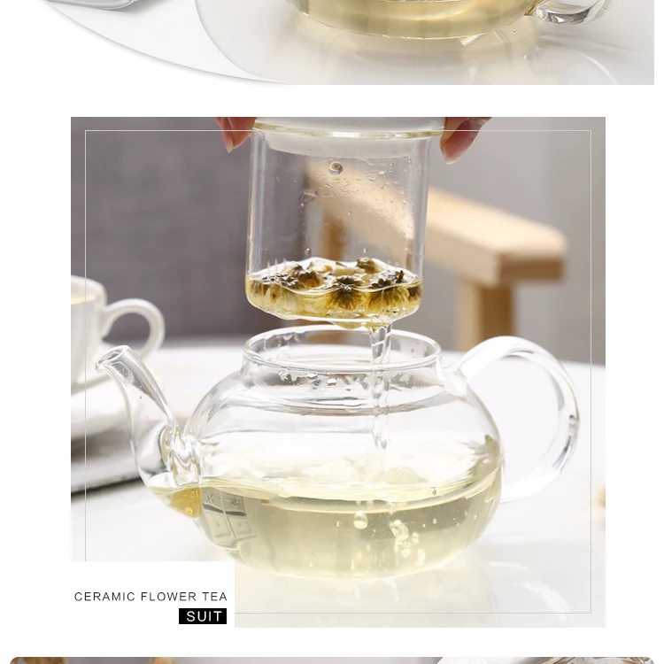 Wourmth чайный набор с цветами лаванды, свадебный подарок, нагреваемый стеклянный чайный горшок из костяного фарфора, чашки и блюдца, фарфоровые ложки, база, керамика