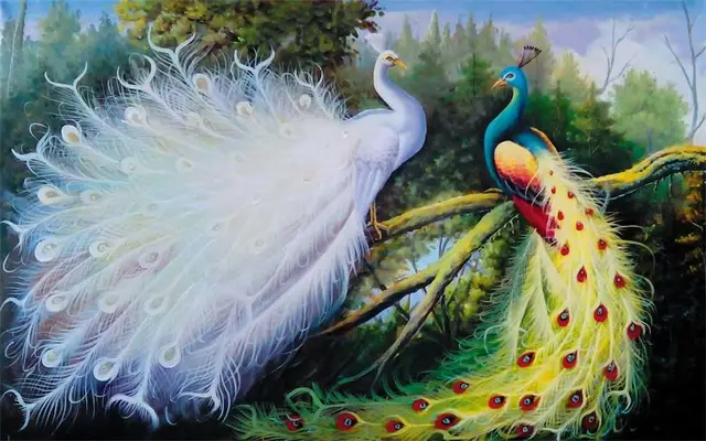 Custom Wallpaper Room 3D Photo Mural Peacock Flower Bird