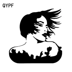 QYPF 14,6 см * 15,1 см развевающиеся чувство непослушные девушка имеет свой волосы дует в ветра различных винил автомобиля стикеры наклейка C18-0998