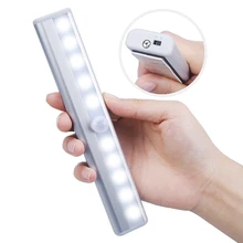 Lâmpadas led de 6/10 leds 98/190mm, à bateria, luz de baixo de armário, sensor de movimento pir, armário, roupeiro, parede de cozinha luz noturna