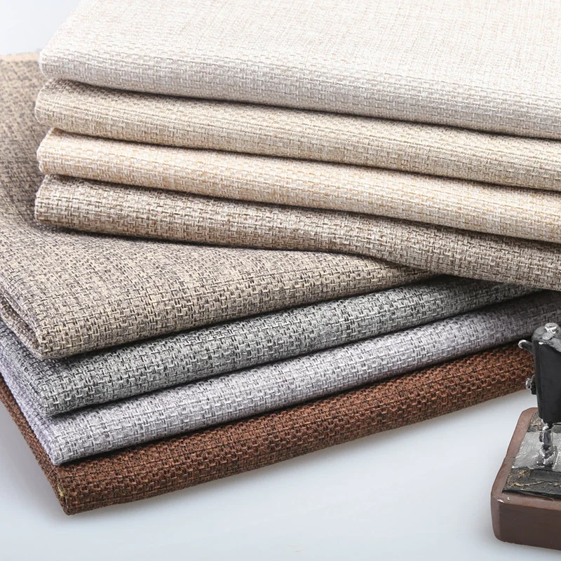 

Width 145cm Wholesale Upholstery Sofa Thick Linen Cotton Old Coarse Cloth Solid Color Diy Curtain Cushion Covers Canvas Fabric