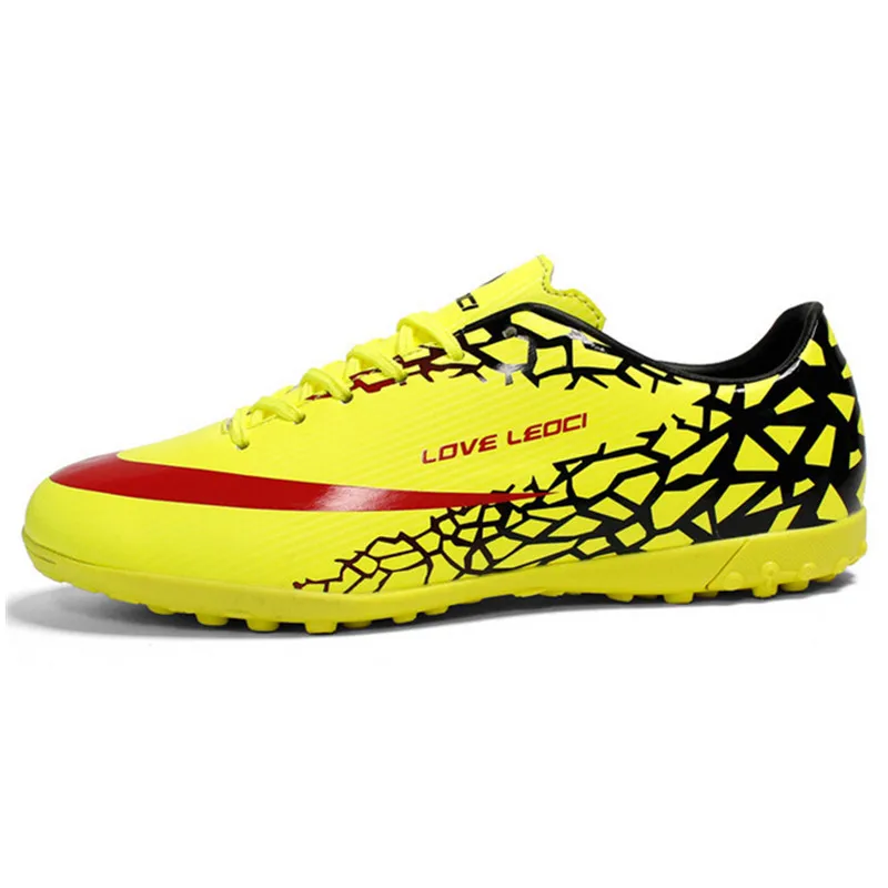 FG TF Indoor Soccer Shoes For Men Waterproof Artificial Leather Football Boots Gold Soccer 