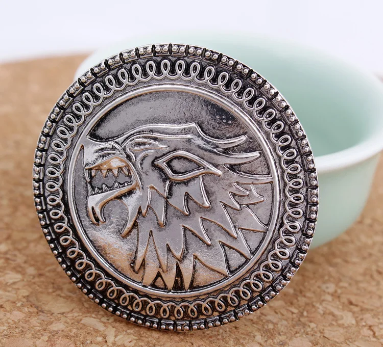 

Game of Thrones House Stark Shield Brooch Badge Pin Dragon Dire Wolf UK Dispatch cosplay
