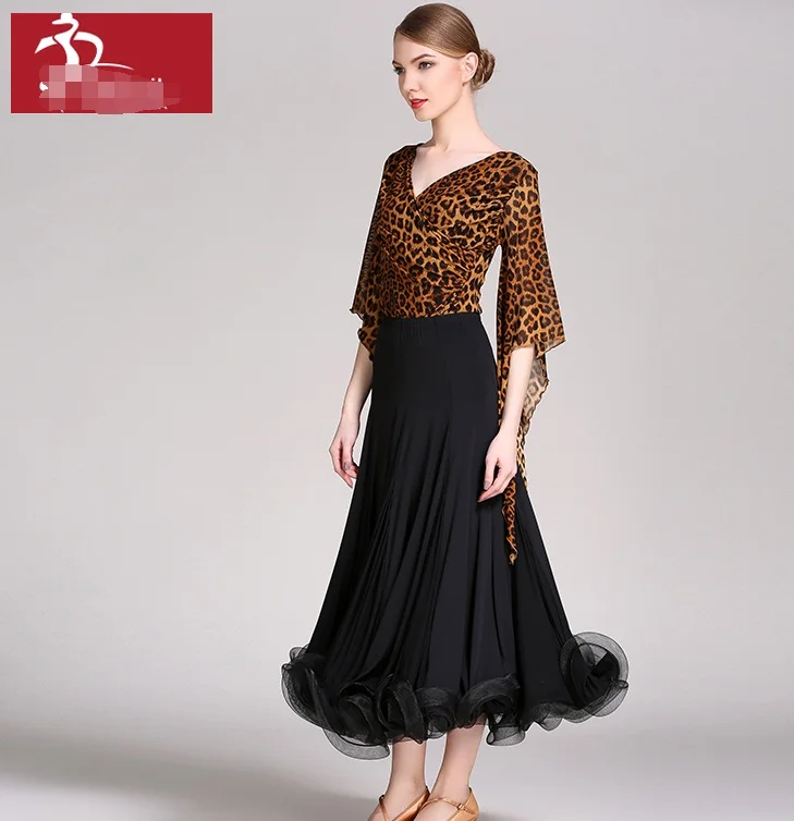 ballroom dance dress for ballroom dancing waltz tango Spanish flamenco dress standard floral print GB027+S9018