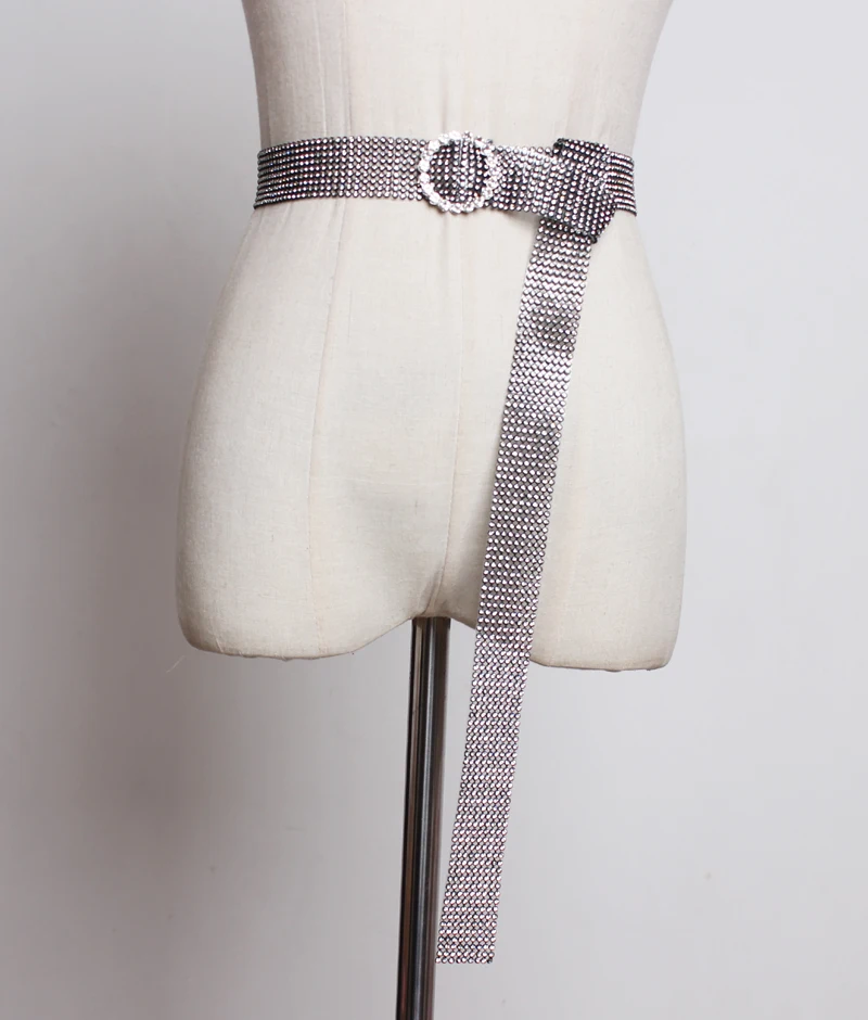 2019 новые модные роскошные серебряные ремни-цепи Для женщин длинные кисточки кристаллы ремень широкий Bling женский пояс золотой пояс