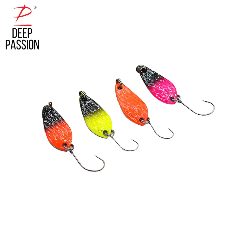 DEEP PASSION 4PC Trout Spoon Fishing Lure Spinning Shine Metal Baits