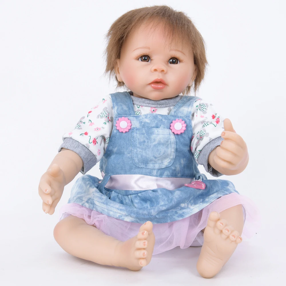 

22 Inches Bebe Reborn Doll Hot Sale Cheap Cotton Body Reborn Baby Simulation Dolls Early Education Dolls