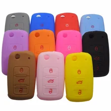 Colorful 3 Buttons Car Key Cover Case For Volkswagen VW POLO Tiguan Sagitar Passat B5 B6 B7 Gol Golf MK6 EOS Scirocco Key Shell