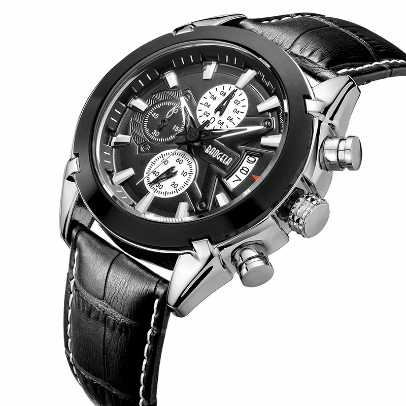 

BAOGELA Quartz Watch Man Fashion Analog Hot Luxury Leather Brand Watches Men's Casual Chronograph Hour Luminous Male Wristwatch
