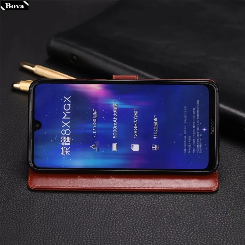 Чехлы для Huawei Honor 8X держатель карт чехол Max кожаный телефона кошелек откидной