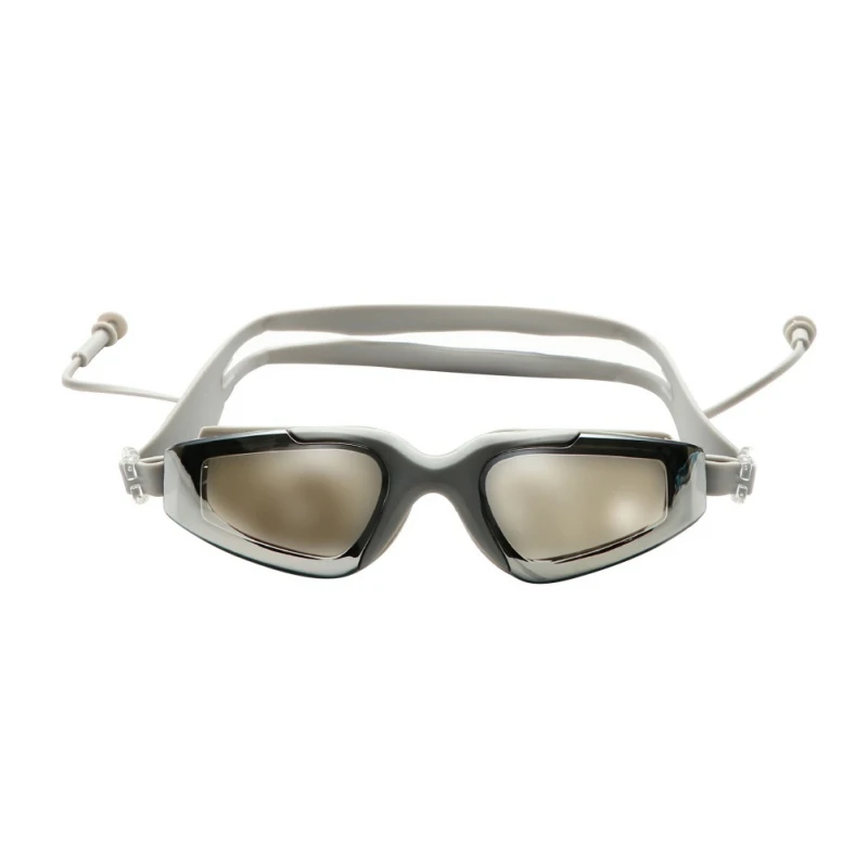 Профессиональные очки для плавания силиконовые мужские и женские детские плавательные очки противотуманные УФ очки для вождения с ушками GMT601 - Цвет: Серый