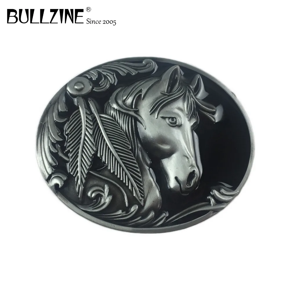 Bullzine горячая Распродажа западные лошадиного меха металлические пряжки ремня с