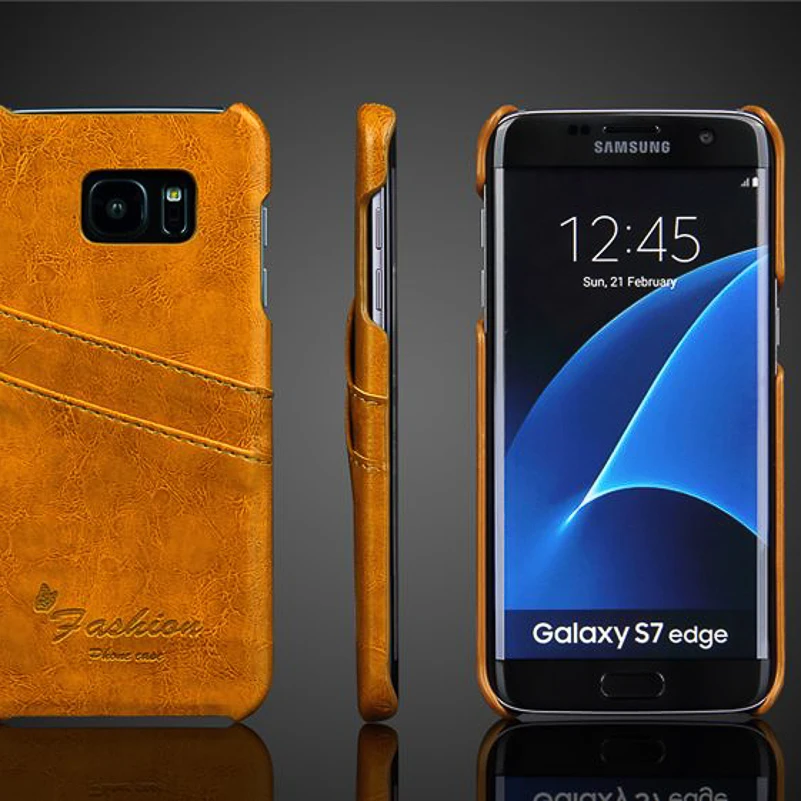 Роскошный чехол бумажник для Samsung S7 Edge из искусственной кожи с текстурой