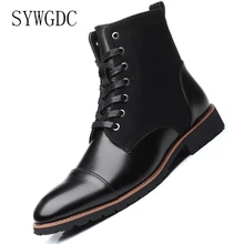 SYWGDC Fashion Men Pu Leather Boots High Quality Warm Snow Boots Pointed Toe Ankle Boots High Top Motorcycle Boots Big Size 3848 SYWGDC Fashion Men Pu Leather Boots High Quality Warm Snow Boots Pointed Toe Ankle Boots High Top Motorcycle Boots Big Size 3848