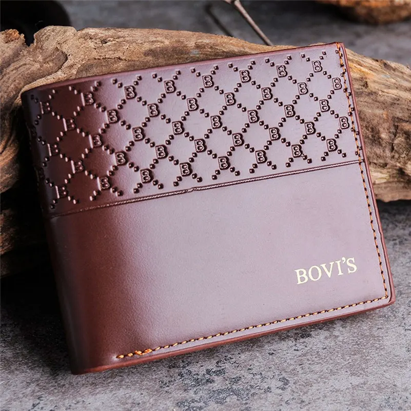2016 Hot Sale Men Leather Card Cash Receipt Holder Organizer Bifold Wallet Purse Top Brand Penalty