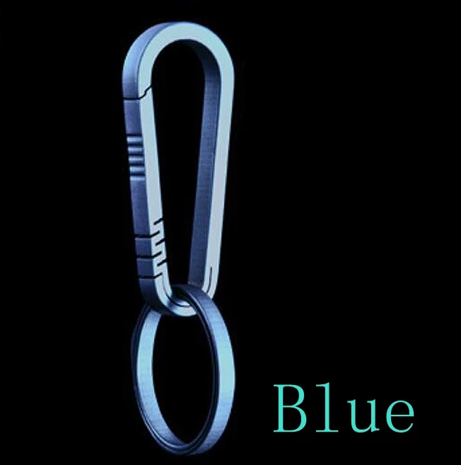 EDC титановый брелок для рюкзака Пряжка мини висячая Пряжка маленькая+ кольцо нагрузка 25 кг Прочный Рюкзак Пряжка - Цвет: small blue add ring