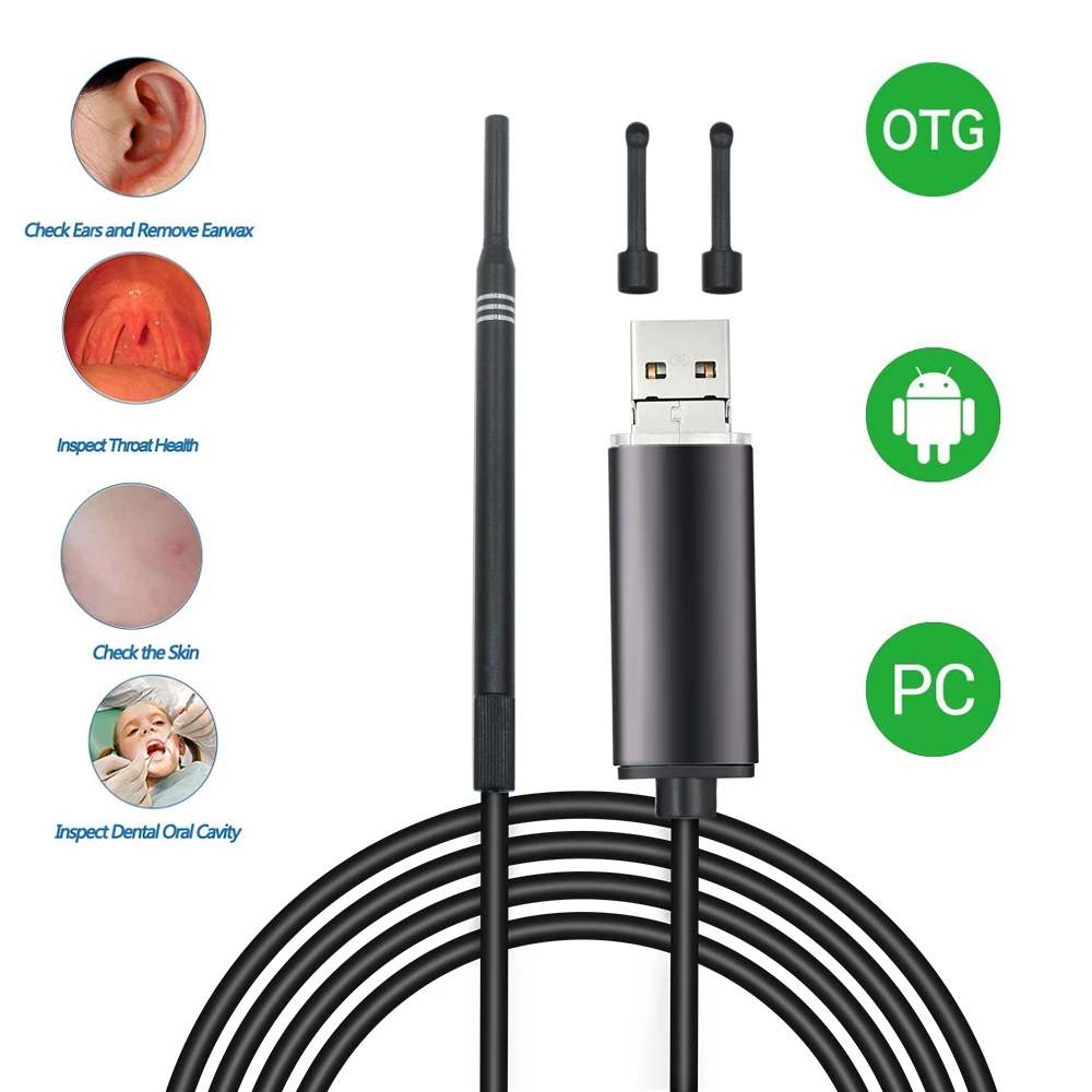 

5.5mm USB Ear Cleaning Endoscope Camera HD Visual Ear Spoon Multifunctional Earpick Mini Camera Ear Health Care Cleaning Tool