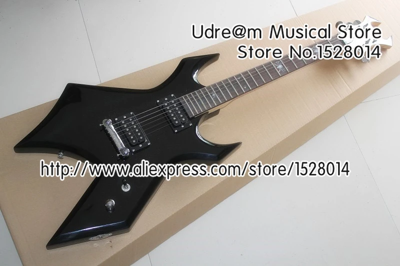 

Chinese Black B C Rich Warlock Signature Suneye Guitar Electric Spider Inlay Free Shipping