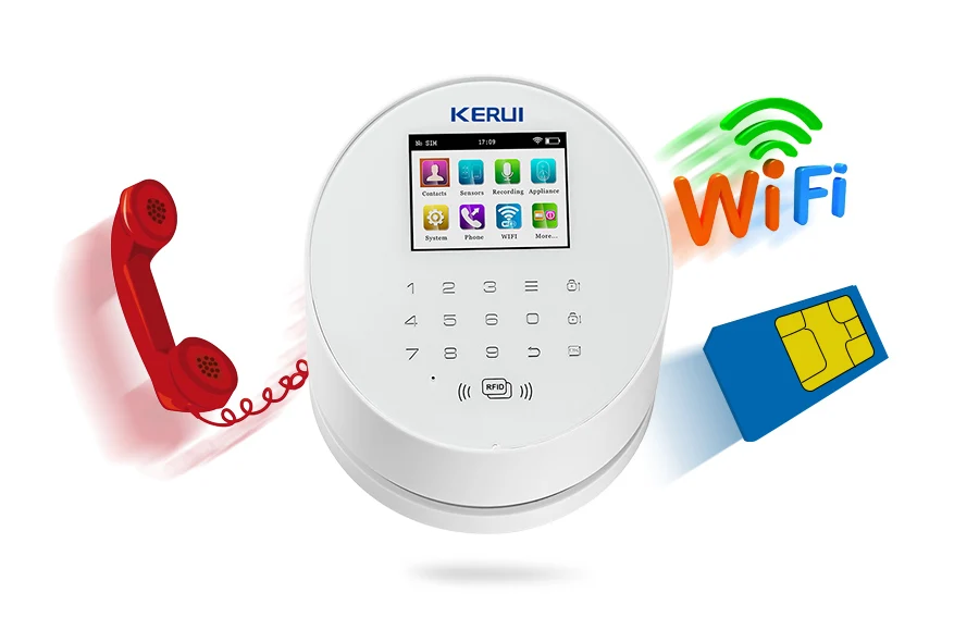 KERUI W2 2,4 дюймовый экран wifi GSM PSTN сигнализация Безопасность RFID карта детектор движения детектор Умный дом Охранная сигнализация