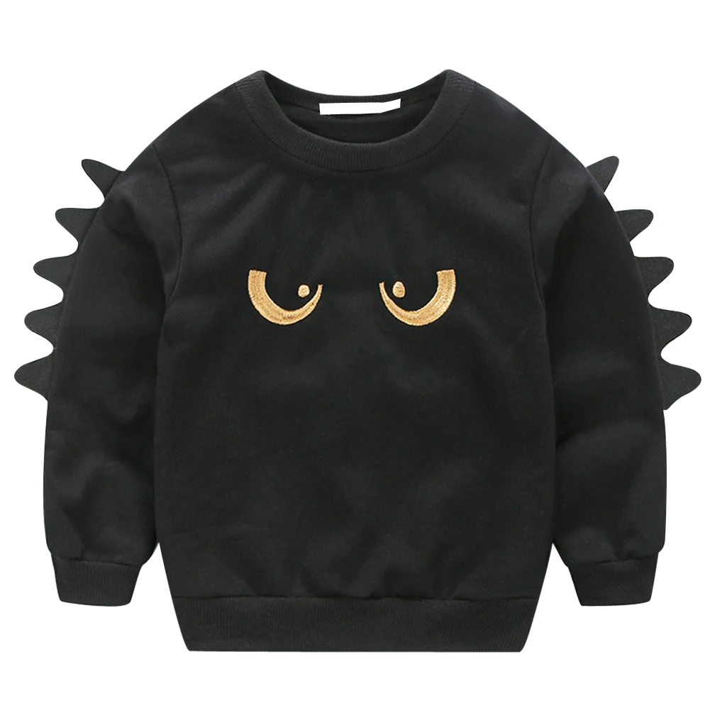 

6M-5Y Kids Boys Sets Autumn Pullover Black Sweatshirts Baby Tops Winter Toddler Hoody Clothes Children Cartoon Clothing Spring