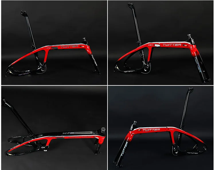 Best Twitter F2.0 T800 Carbon BMX Folding Bike Frame 20 Inch Wheels Portable Folding Bicycle Cycling Frame 20er Disc and V Brake 2