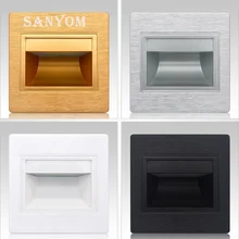 Светильники для подсветки ступеней лестницы освещение на кухни ночной фонарь Подсветка стен и ступеней настенные бра черные 1,5 Вт белый 2,5 Вт с коробкой ЛЕСТНИЧНЫЕ СВЕТИЛЬНИКИ размеры панели 86 на 86мм